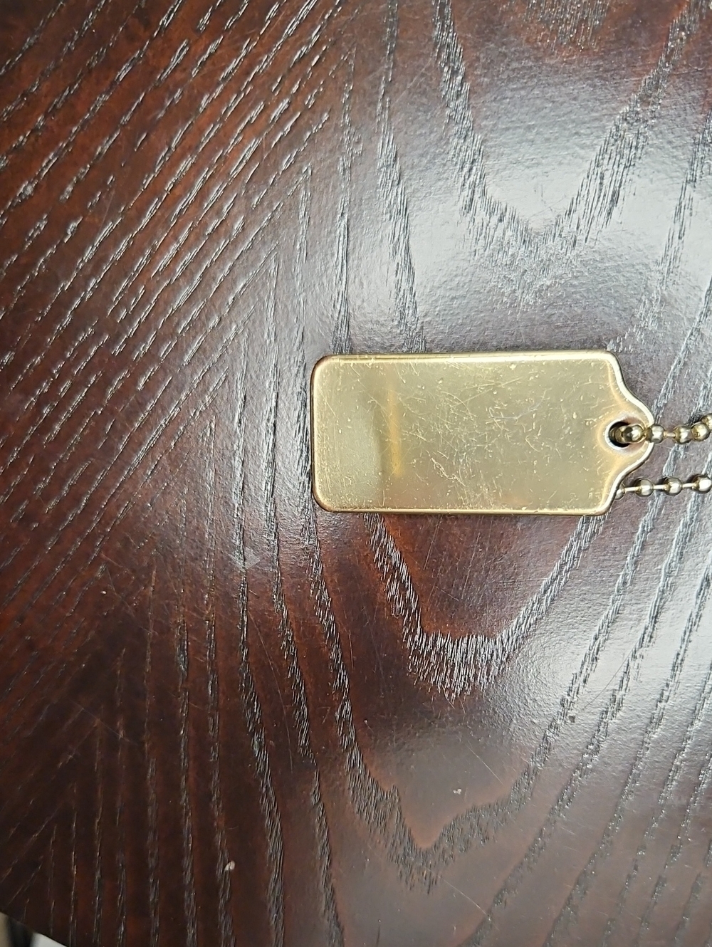 COACH Gold Metal Bag/Purse Tag with Chain - Picture 4 of 7